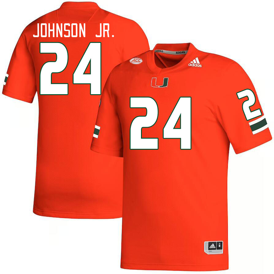 Men #24 Chris Johnson Jr. Miami Hurricanes College Football Jerseys Stitched Sale-Orange